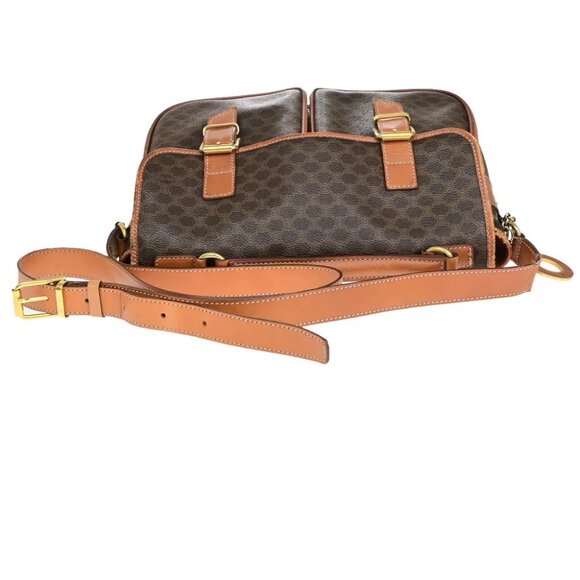 AUTHENTICITY GUARANTEED CELINE Logo Macadam Pattern Shoulder Bag Circle Charm - Picture 6 of 15